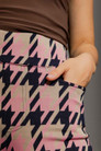 Motto Fashions Pink/Beige High Waist Zip Pant