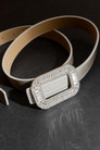 Pewter Baguette Diamante Belt