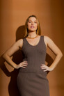 Cocoa Rib V Neck Cami