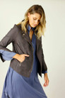 Misty Plum Leatherette Biker Jacket