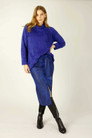 Cobalt Eyelash Knit Turtle Jumper