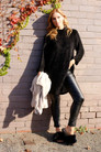 Black Velour Oversize Jumper