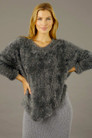 Dark Grey Plush Vee Jumper