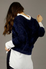 Navy Fluffy Stripe  Wonder Cardigan