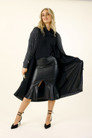 Black Vegan Leather Flounce Skirt - SALE