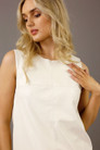 Ivory Faux Leather Matrix Cami