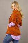 Burnt Orange Satin Stripe Shawl Blazer - SALE