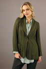 Khaki Satin Stripe Shawl Blazer - SALE