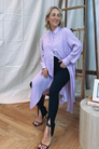 Lilac Silky Shirt Dress - SALE