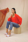 Orange Silky Cardigan - SALE