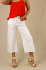 White Denim Flare Culottes