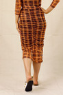 Orange Ruched Mesh Skirt - SALE