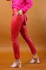 Red Vegan Leather Biker Pant