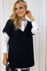 Black Fluffy Vest