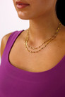 Gold Double Strand Cross Chain Necklace