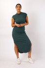 Khaki Plush Rib Dress