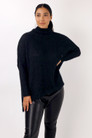 Black Fluffy Hi-Lo Jumper