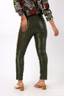 Dark Khaki Vegan Leather Slim Pant - SALE