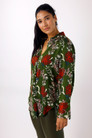 Khaki Floral Silky Gatsby Shirt - SALE