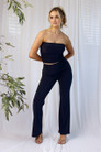 Black Jersey Flared Pant