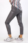 Grey Vegan Leather Long Pant