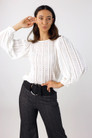 Ivory Stretch Lace Puff Top