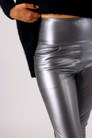 Gunmetal Vegan Leather Slim Jean