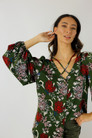 Khaki Floral Silky Rae Blouse