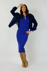 Cobalt Cable Knit Dress