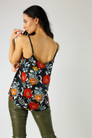 Black Floral Silky Lace Cami