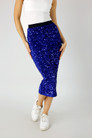 Cobalt Sequin Skirt