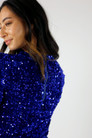 Cobalt Sequin Crew Top