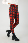 Red Check Slim Zip Up Pant