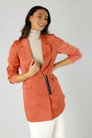 Deep Peach Satin Zippy Blazer - FINAL SALE