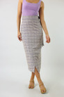 Lilac Tweed Wrap Skirt