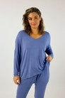 Blue Bamboo Slouch Top