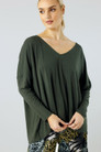 Khaki Bamboo Slouch Top