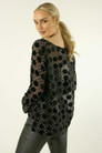 Black Spot Velvet Raglan Top