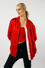 Red Satin Bomber Jacket