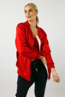 Red Satin Bomber Jacket