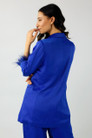 Cobalt Satin Feather Blazer