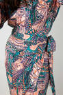 Aqua Print Silky Wrap Skirt