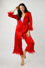 Red Satin Feather Blazer