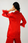 Red Satin Feather Blazer