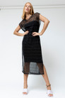 Glitter Stripe Mesh Sleek Dress - SALE