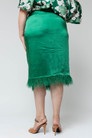 Green Satin Feather Skirt