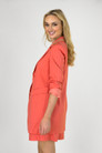 Peach Pinstripe Longline Blazer