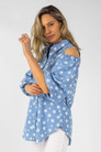 Star Print Chambray Shoulder Shirt