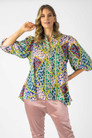 Floral Patchwork Silky Tunic Shirt