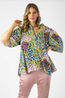 Floral Patchwork Silky Tunic Shirt